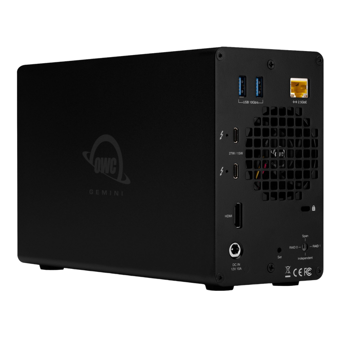 OWC 12TB Gemini Dock and Dual-Drive HDD RAID External Storage Solution